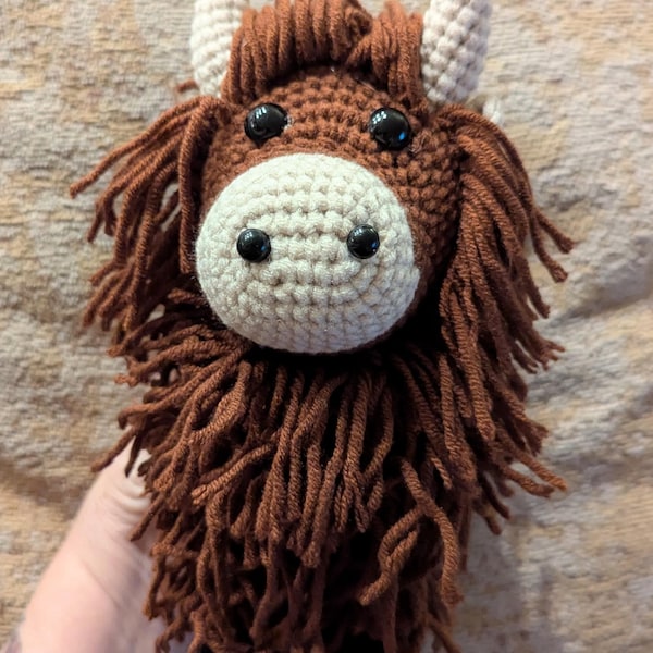 Crochet Highland Cow Highland Cow Stuffed Plush Highland Cow Doll