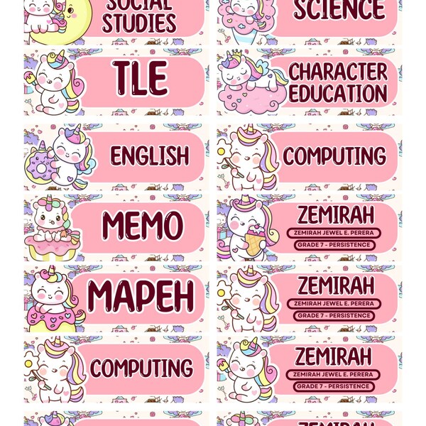 Editable Name Sticker Labels Template | 11 Colorful Palettes | A4 Size ...