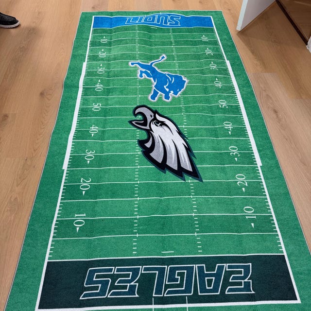Football Field Area Rug With Your Team Logo, American Football
