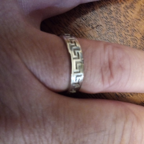 14K Gold Greek Key Ring I 5 MM Wide Gold Greek Ring I Greek Key Jewelry ...