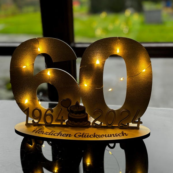 Laserdatei 60. Geburtstag 2026, DXF + SVG Datei, für Laser Cut ...
