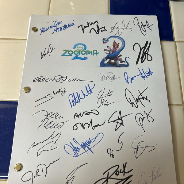 Zootopia 2 Signed Film Movie Script Screenplay X25 Autographs Ginnifer ...