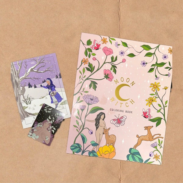 Moon Witch Coloring Book ™ Etsy