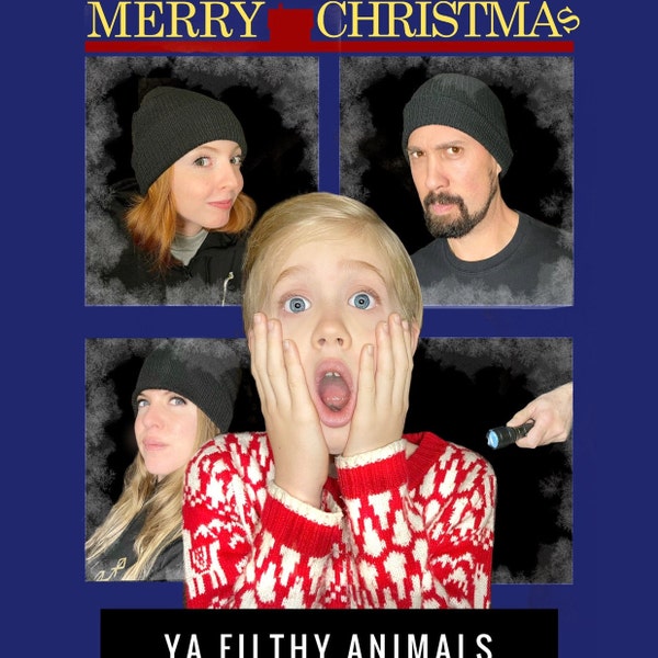 Home Alone Christmas Card, Funny Christmas Card Template, Photo Card