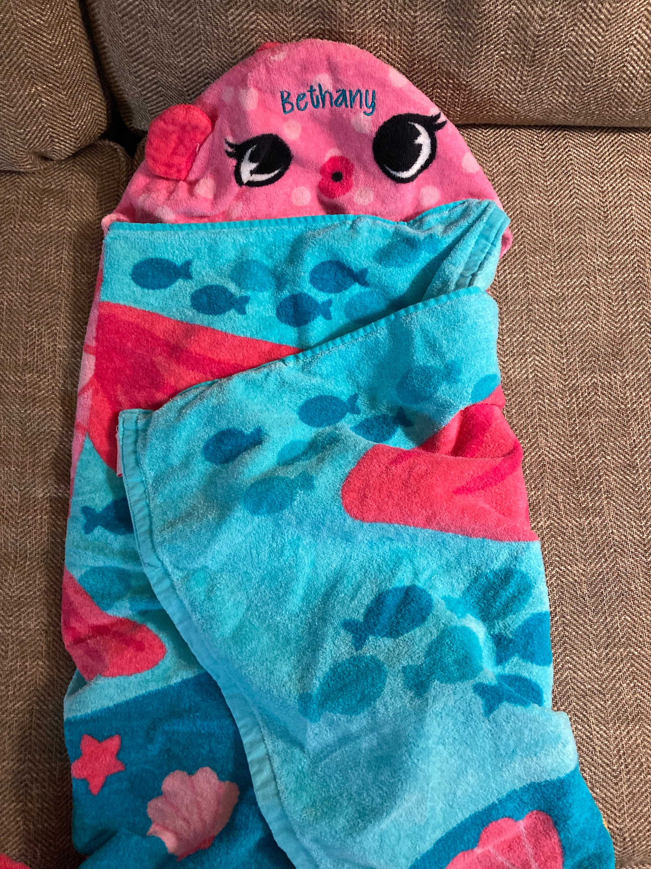 Personalized Hooded Towel, Monogram Kids Beach Towels, Towels for Kids, Stephen Joesph, Beach Trip, Childrens Pool Towel