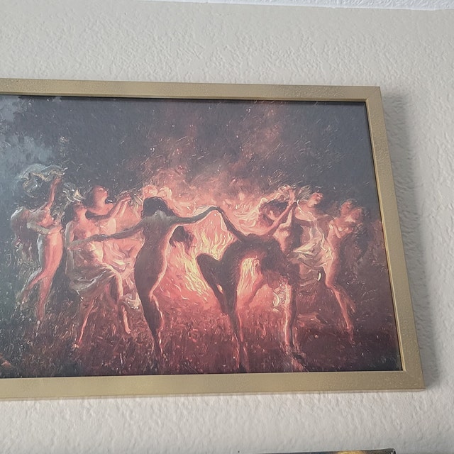 Vintage Fire Dance Painting - Framed Fantasy Art Gift - Etsy
