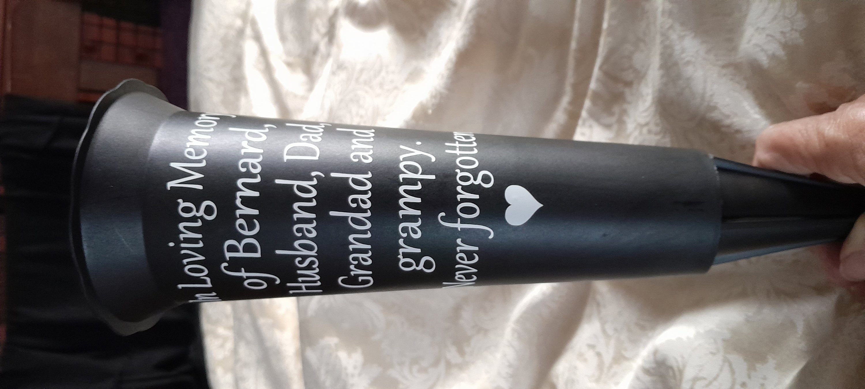 Personalized Memorial Flower Vase with Spike for Graves - Remembrance Gift for Grieving Loved Ones