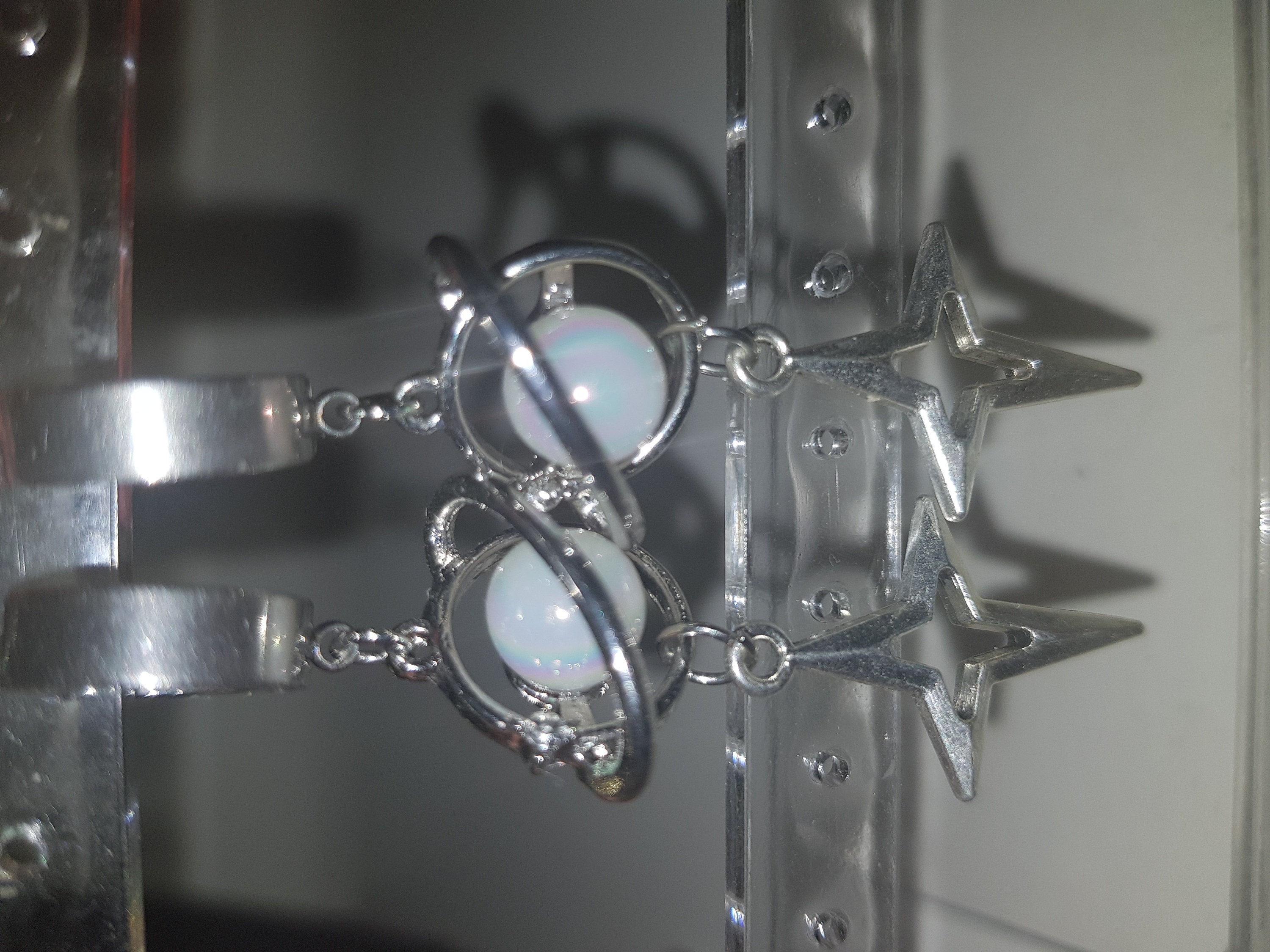 Neptune earrings | grunge jewelry hypoallergenic y2k alt goth edgy punk star silver dangly nickel free