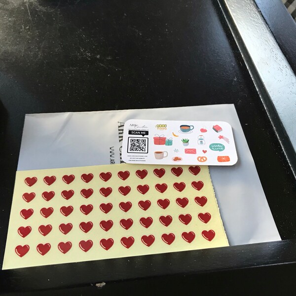 50 Tiny Heart Stickers | Cute Heart Planner Stickers| Mini Red Heart ...
