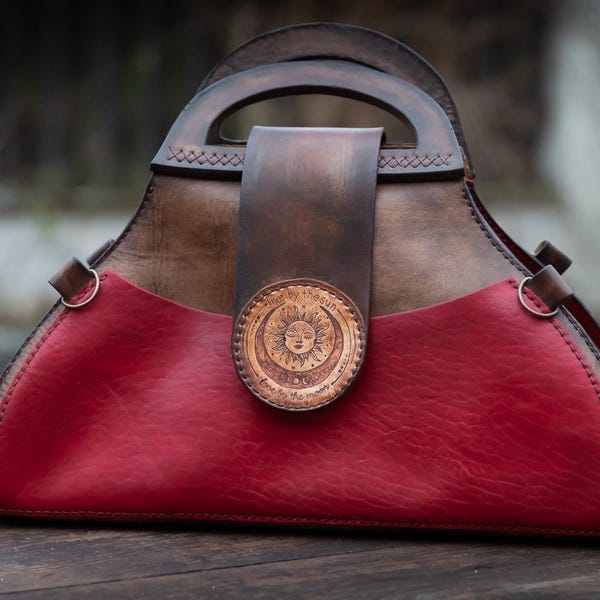 Pattern Print Trippy Leather Tote Bag