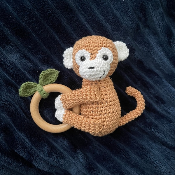 CROCHET PATTERN Monkey Rattle PDF, Monkey Crochet Pattern, Amigurumi ...