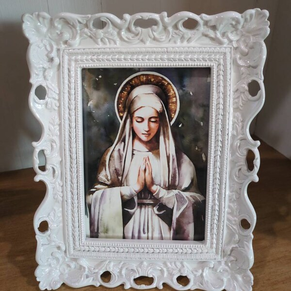 Our Lady of Sorrows Mater Dolorosa Watercolor Painting, Catholic Faith