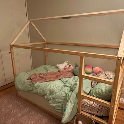 Montessori House Bed Canopy, House Bed Cover, Ikea Kura Hack, Ikea Kura ...