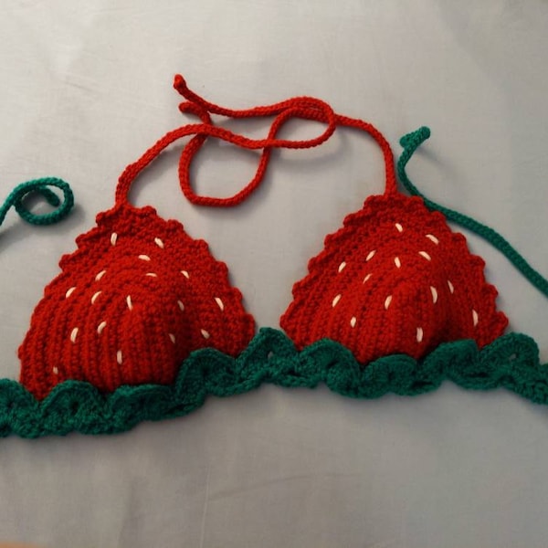Strawberry Crochet Top PATTERN Crochet Bralette Pattern Only Crochet