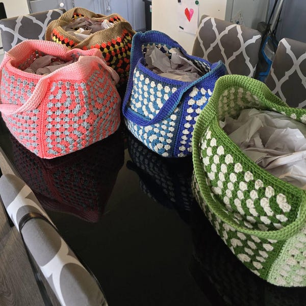 Granny Square Beach Bag Crochet Pattern - Downloadable PDF - Etsy