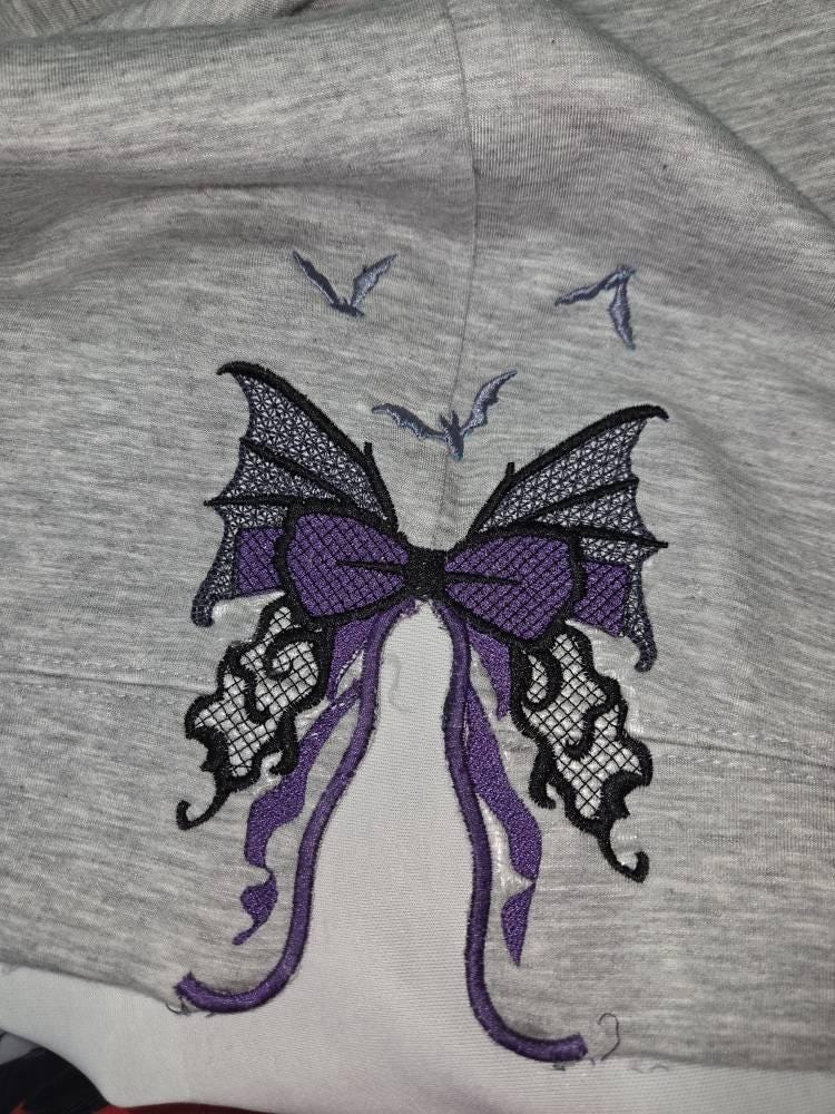 Customer project using Halloween Spooky Bow Split Side Seam Cutout embroidery design
