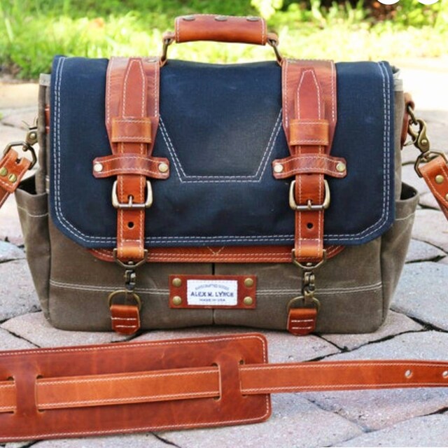 Classic Waxed Canvas Messenger Bag Mens Laptop Briefcase