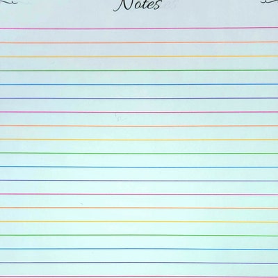 Editable Bright Rainbow Notes Printables 4.125x9.25 Skinny Classic ...