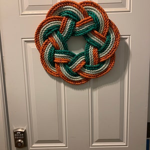 Celtic Knot Wreath, St Patricks Day wreath, Upcycled lobster rope wreath, Flag of Ireland, Irish nautical wreath by WharfWarp