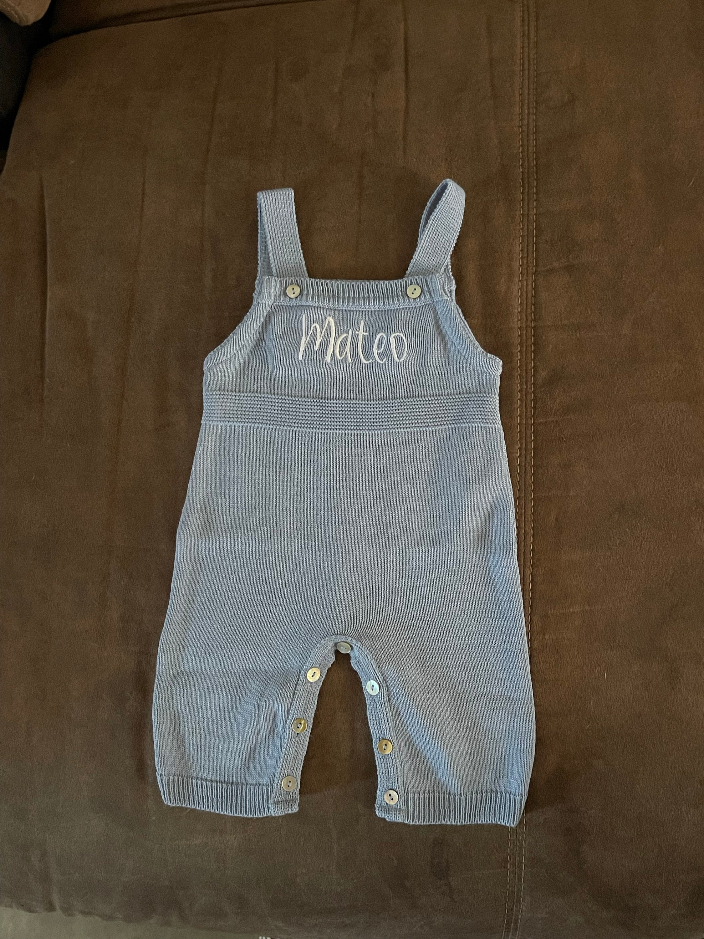 Knitted Baby Dungarees, Designer Baby Boy Romper, Baby Boy Dungarees, Baby Shower Gift, Baby Boy Christening outfit, Newborn Gift