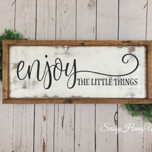 Enjoy the Little Things Wood Sign Quote Cutting File SVG, DXF & PNG - Etsy