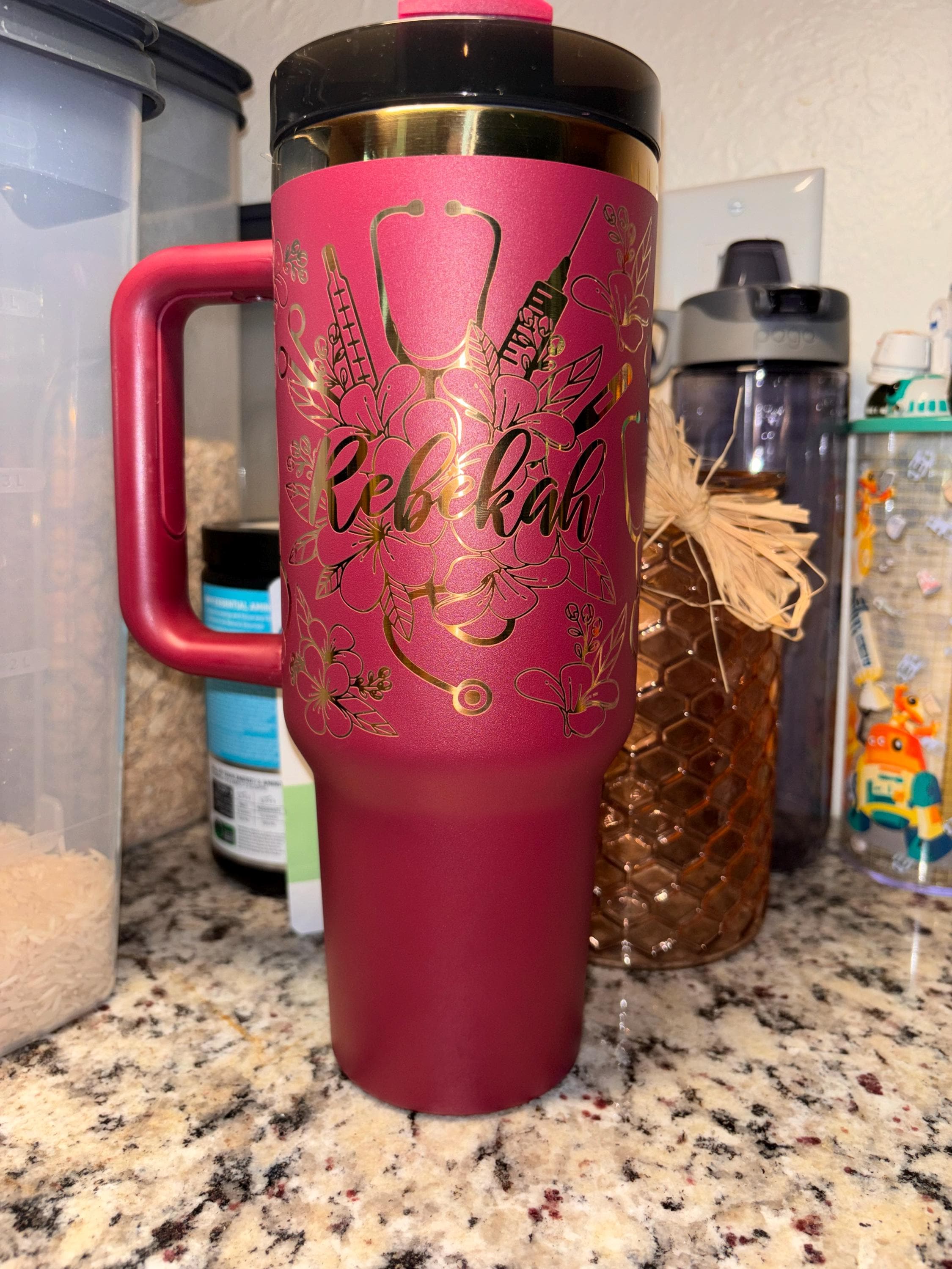 Nurse Appreciation Customizable 40oz Tumbler, Gold Finish