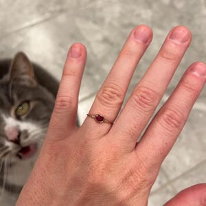 Customer photo from Hannah, Dainty Raw Ruby Ring in Yellow Gold