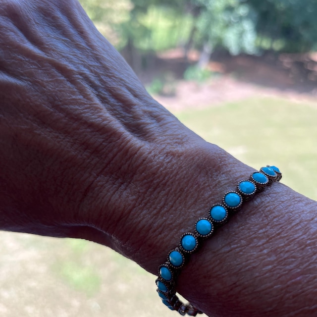 Bracelet Perles De Culture Et Turquoise Naturelle – Longueur 18 Cm – Fermoir Mousqueton