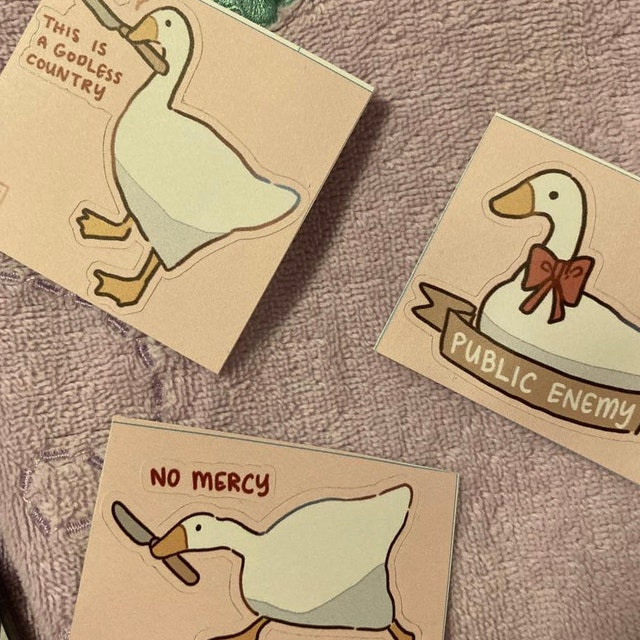 House House on X: Still very enamoured with the stickers that  @elloradatura made us for Untitled Goose Game's launch on Steam.    / X