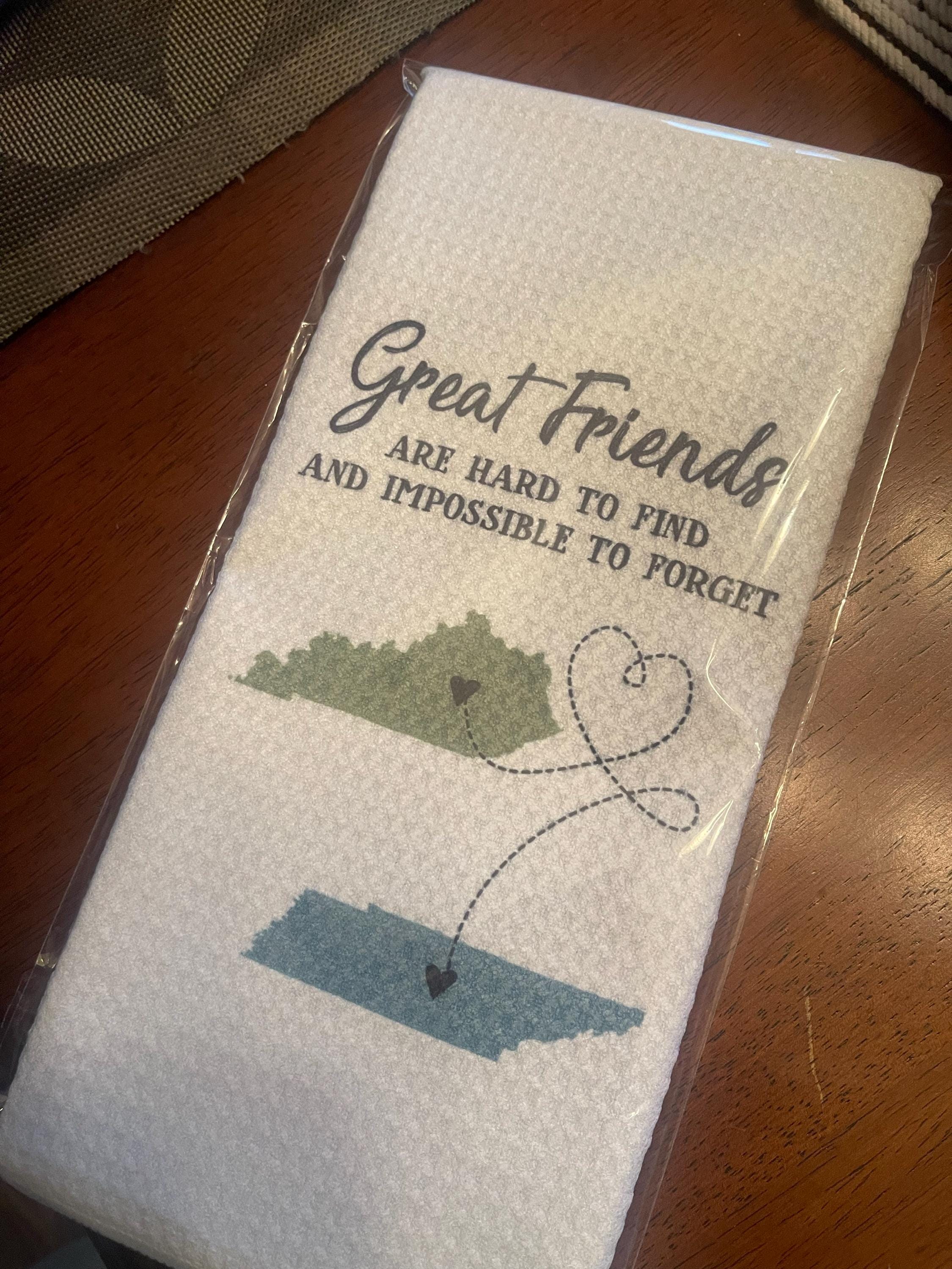 Long Distance Two State Friends Dish Towel | Personalized Kitchen Towel | Going Away Gift | Personalized Dish Towel | Gift For Friend