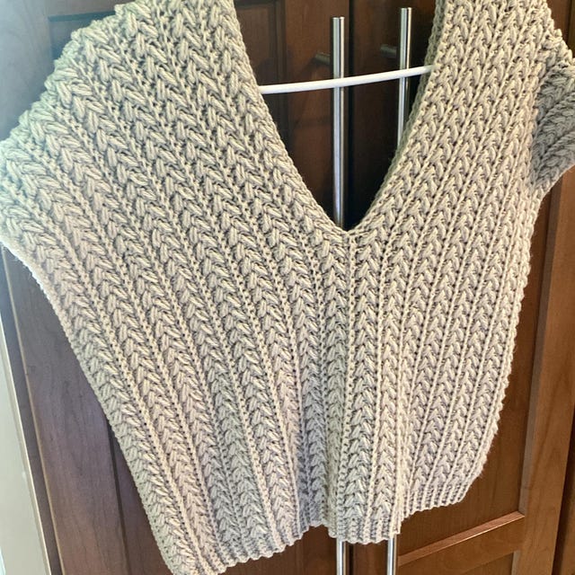 A customer's finished Braided Wheat Stitch Easy Summer Top Crochet Pattern