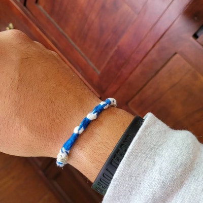 4 TZITZIT BRACELETS Adjustable White-royall Torah Bible Tassels DEUT 6: ...