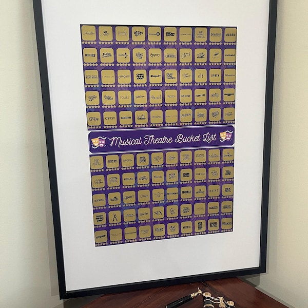 Musical Theatre Scratch off Poster - Gift for Musical Theatre Fans ...