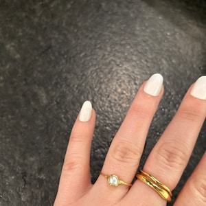 Customer photo from Brianna, Dainty Raw Pearl Ring