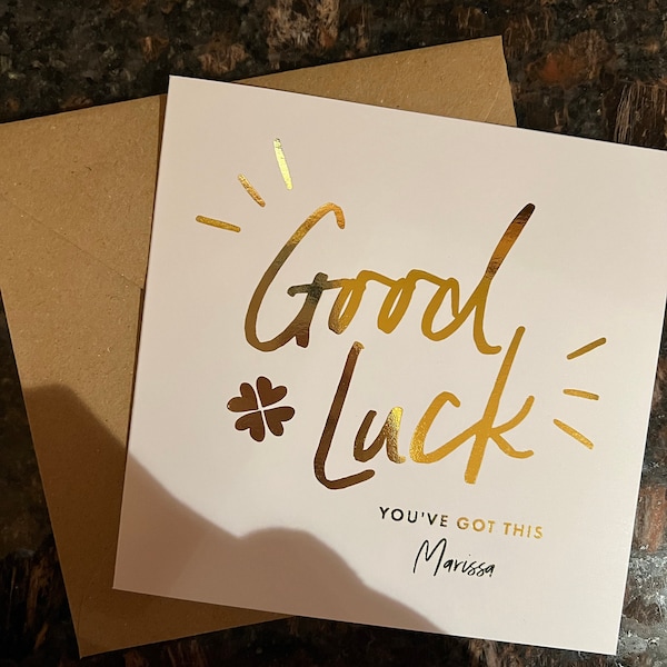 Personalised Good Luck Card - You've Got This, Best of Luck Card, New ...