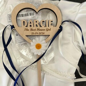 Flower Girl Wand - Her Name Plus Bride and Groom Names Engraved ...