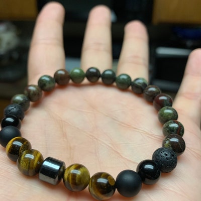 Mens Bracelet. Negative Energy Protection. Dragon Bloodstone - Etsy