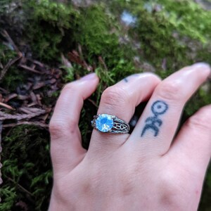 Anillo de de cuarzo verde y patrón celta anillo de - Etsy España