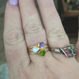 Customer photo from rebsanna, Dainty Raw Herkimer Diamond Ring in Yellow Gold