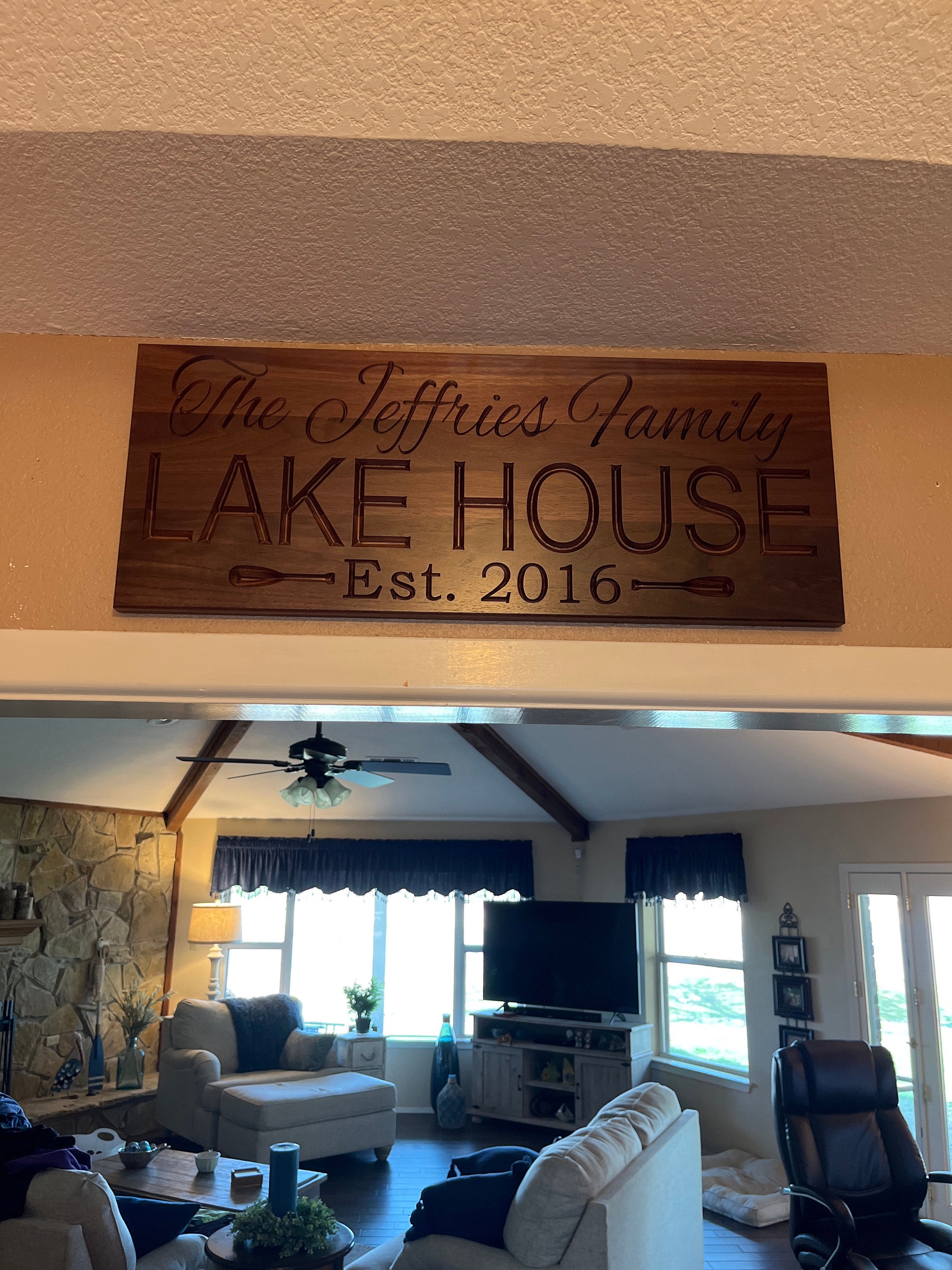 Custom Carved Wood Sign: Lake House, Cabin, Lodge Decor