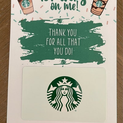 Thank You Starbucks Coffee Gift Card Holder, PDF Digital Download - Etsy