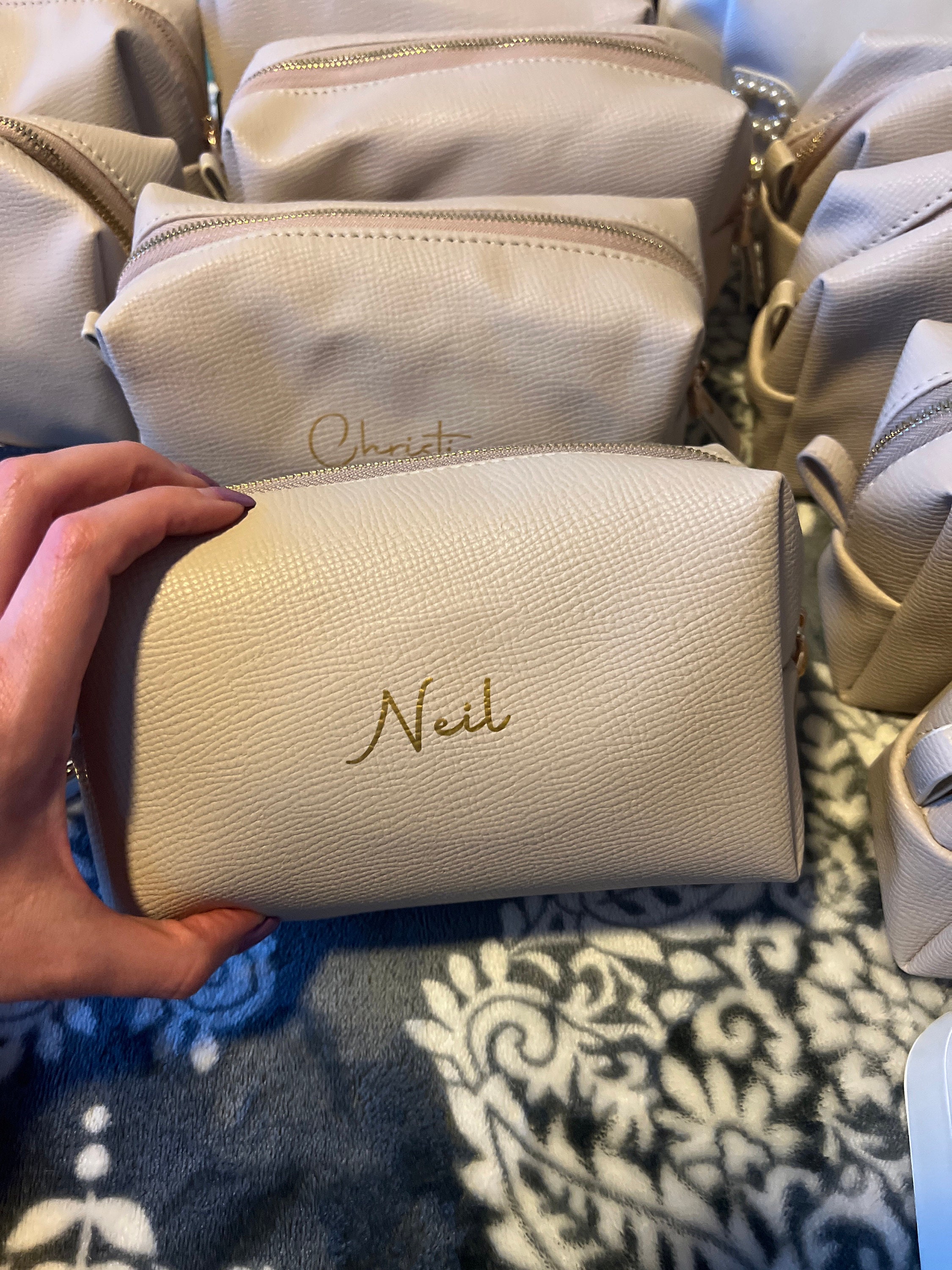 Personalized Bag for Bridesmaid Squad | Clutch Makeup Bag - A Stylish and Customizable Gift for Bachelorette Parties!