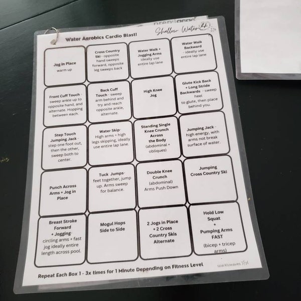 Printable Pool Exercise for Seniors, Water Exercise Printable, Pool ...