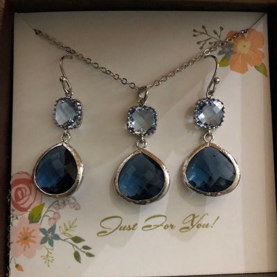 Sapphire Earrings Classic Blue Gold Dangle Earrings Silver - Etsy