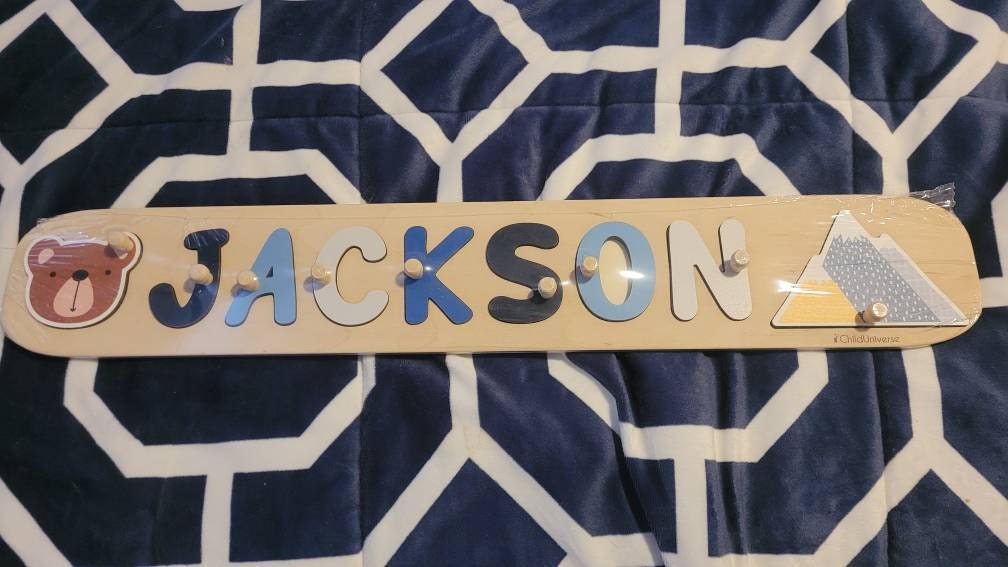 New Baby Gift Wood Name Puzzle for Toddler Montessori Puzzle, First Birthday Gift for Baby Boy Baby Girl, Wooden Toys, Custom Gift for Kids