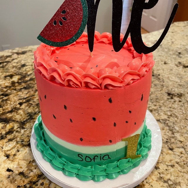 QAMEGX Watermelon Cake Toppers - 26-Piece Set With Animal Figurines For 1st, 2nd, 3rd Birthday & Baby Showers