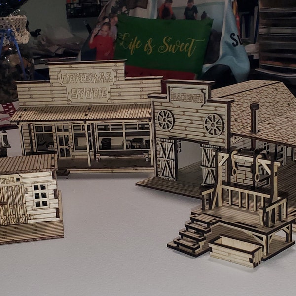Wild West Blacksmith With Cargo Wagon SVG | XCS | Dxf | LBRN | Scale ...