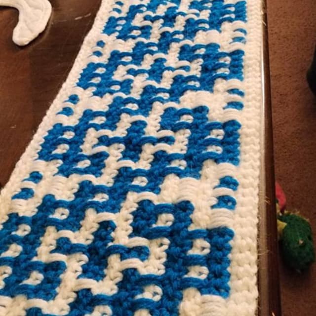 A customer's finished Waves Mosaic Blanket Crochet Pattern + Video
