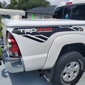 Matte Black TRD Off-Road 4x4 Vinyl Decals For 2013-2019 Toyota Tacoma Bed Sides – Set Of 2
