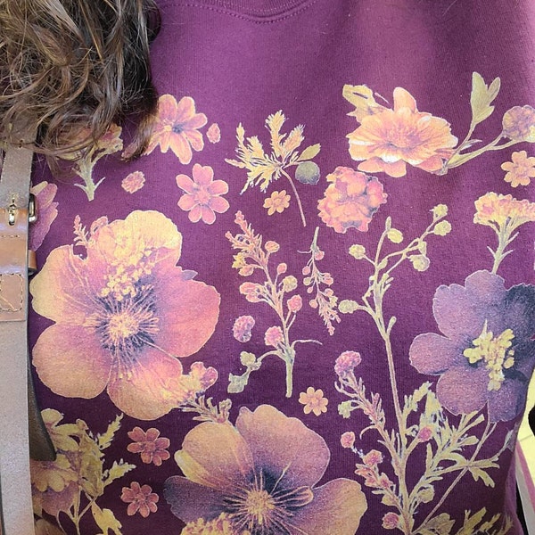 Vintage Flowers Prints Casual Long Sleeve Zip Sweatshirt main image 0